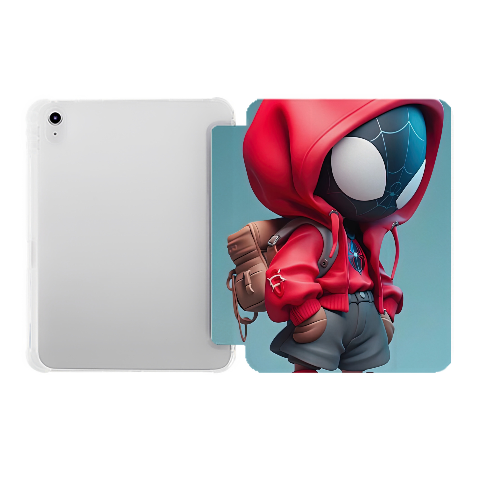 （画像用） Spider Man スパイダーマン IPad ケース ペン収納付き 三つ折りスタンド PUレザー×シリコン 対応機種9.5/10.5/10.9インチ